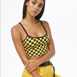 Forever 21 Checkered Print Cropped Cami (Small)